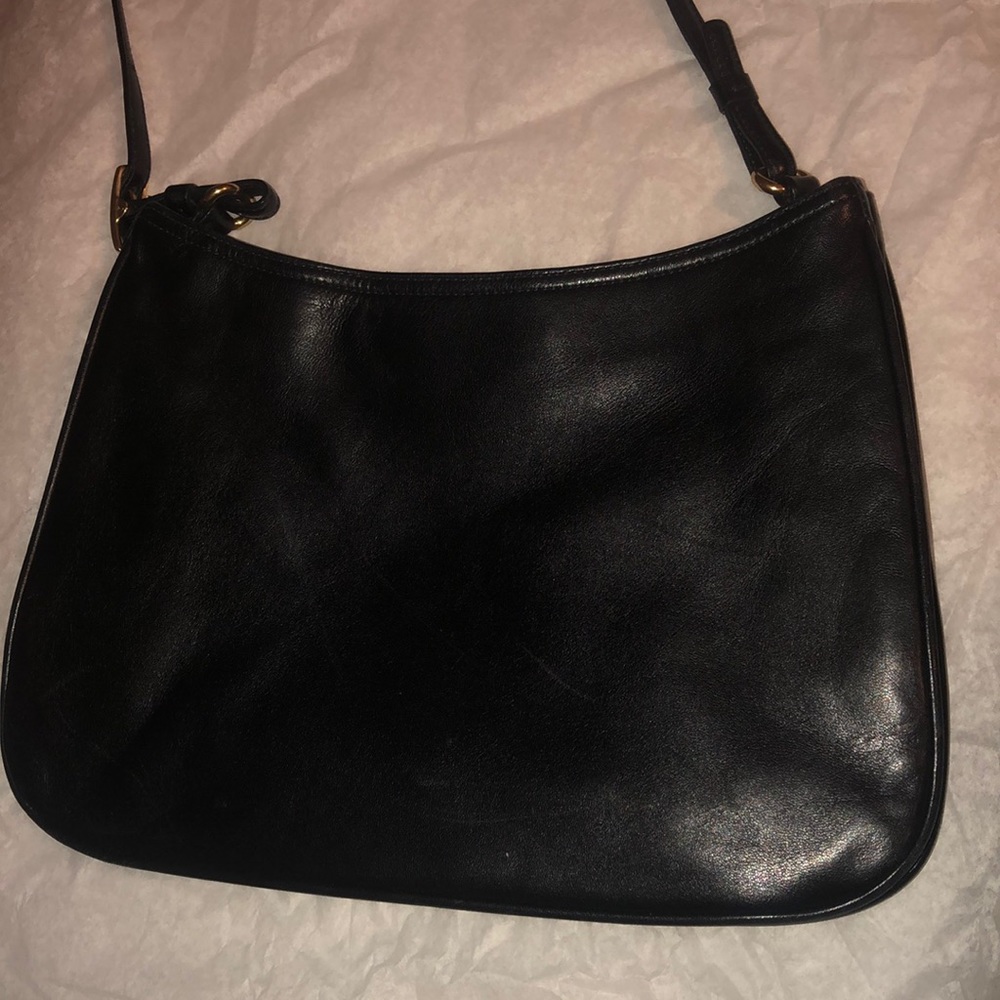 Coach Hobo Ashton Blk Gold Lambskin 8165